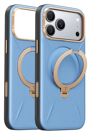 Torras Ostand Q3 VegSkin modrá / Ochranný kryt / Apple iPhone 18 Pro Max / MagSafe / stojánek 360°