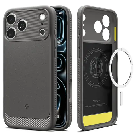 Spigen Rugged Armor MagSafe šedá / Ochranný kryt / Apple iPhone 18 Pro Max/17 Pro Max / MagSafe