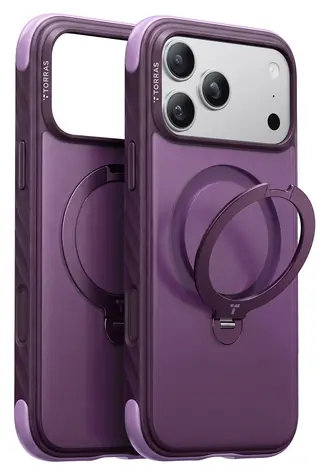 Torras Ostand Q3 Rugg fialová / Ochranný kryt / Apple iPhone 18 Pro / MagSafe / 360° stojánek
