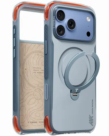 Torras Ostand Q3 Air Pro modrá / Ochranný kryt / iPhone 18 Pro / MagSafe / 360° stojánek