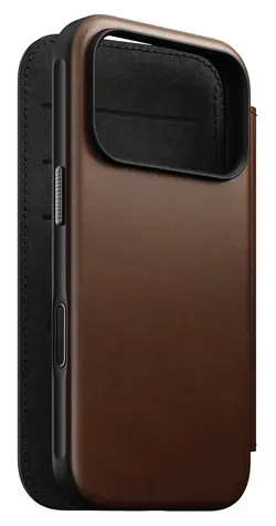 Nomad Modern Leather Folio hnědá / Pouzdro / Apple iPhone 17/18 Pro / kůže / MagSafe