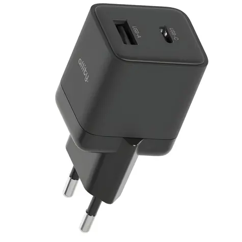 Allity ATC-01-20WAC Duální USB rychlonabíječka GaN 20W černá / 1xUSB-A / 1xUSB-C / PD / QC
