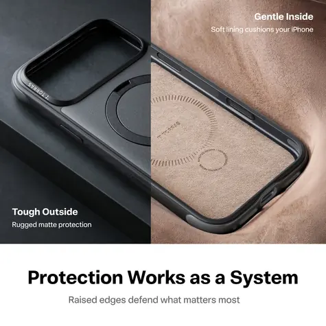 Torras Ostand Q3 Rugg černá / Ochranný kryt / Apple iPhone 18 Pro Max / MagSafe / stojánek 360°