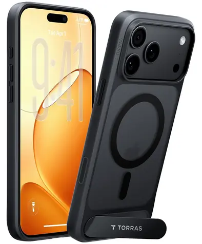 Torras Ostand L1 černá pro Apple iPhone 18 Pro Max / Ochranný kryt / MagSafe / Integrovaný stojánek