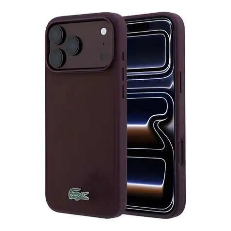 Lacoste MagSafe Kryt pro iPhone 18 Pro Max bordová / Kryt / PVC / Petit Pique vzor / Kovové logo