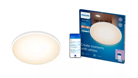 Philips WiZ SuperSlim bílá / LED stropní svítidlo / 32W / 3800lm / 2700-6500K / Wi-Fi, Bluetooth