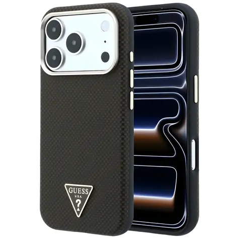 Guess Kevlar Triangle Logo MagSafe hnědá / Zadní kryt / MagSafe / iPhone 17 Pro
