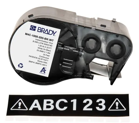 Brady páska pro tiskárny M410/BMP41/M510/BMP51/BMP53/M511 černá/bílá / Páska do tiskárny štítků / Vinylová / 2,54 cm