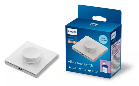 Philips WiZ otočný ovladač osvětlení bílá / Ovladač osvětlení / Dobíjecí baterie / Dosah 15 m