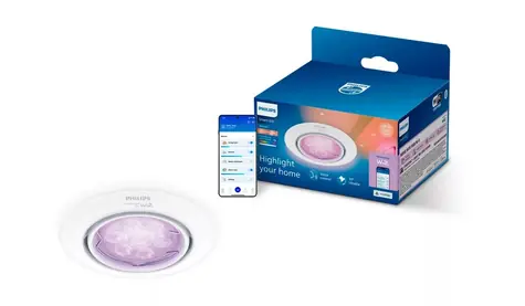 Philips WiZ bodové svítidlo GU10 bílá / Bodové svítidlo / GU10 / RGB+CCT žárovka / Wi-Fi/Bluetooth / 5 W
