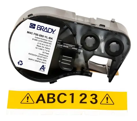 Brady štítky pro M410, BMP41, M510, BMP51, BMP53, M511 / Štítky do tiskárny / černý tisk / žlutý podklad / 19 mm