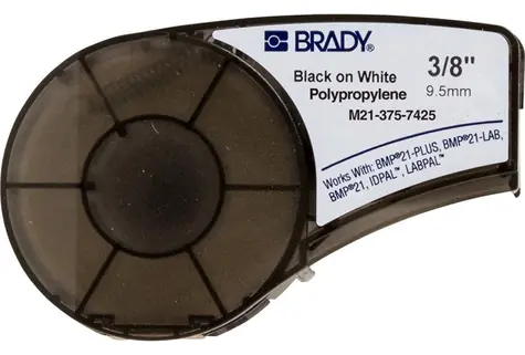 Brady Polypropylenová páska pro BMP21, IDPAL, LABPAL černá na bílé / Páska do tiskárny štítků / 9,53 mm x 6,4 m