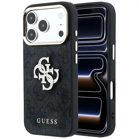 Guess 4G Big Strass Logo černá / Zadní kryt / iPhone 17 Pro Max/18 Pro Max