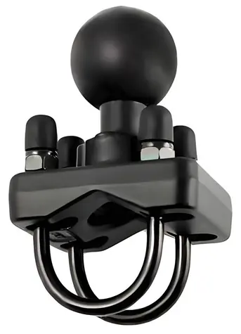 RAM Mounts RAM-235U / Montážní základna s kulovým kloubem / Dvojitá objímka U / Koule 3,81 cm / Pro tyče 1-1,25”