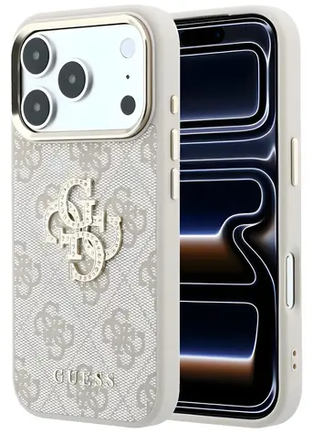 Guess 4G Big Strass Logo růžová / Zadní kryt / iPhone 17 Pro/18 Pro