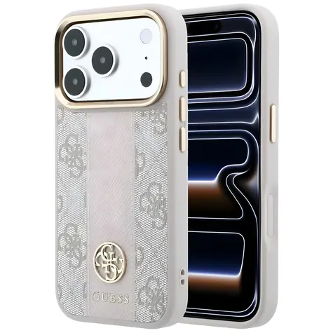 Guess 4G Stripe Round and Classic Logos MagSafe růžová / Zadní kryt / MagSafe / iPhone 17 a 18 Pro Max