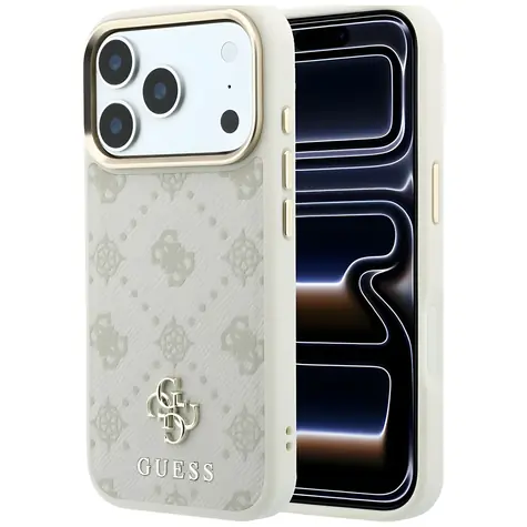 Guess Peony 4G Small Logo MagSafe béžová / Zadní kryt / MagSafe / iPhone 17 a 18 Pro Max