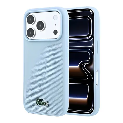 Lacoste MagSafe Kryt pro iPhone 18 Pro modrá / Kryt / PVC / Petit Pique vzor / Kovové logo