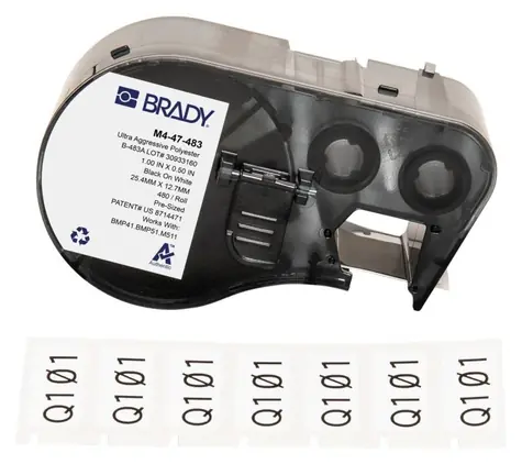 Brady polyesterové štítky bílé / Štítky do tiskárny / Polyester / 25,4 x 12,7 mm / 480 ks / odolné vůči teplu