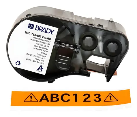 Brady páska pro tiskárny M410/BMP41/M510/BMP51/BMP53/M511 / Páska do tiskárny štítků / 19,1 mm / černo-oranžová