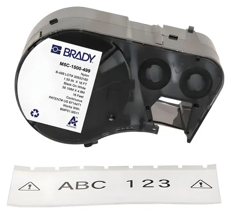 Brady Nylonové textilní etikety pro vodiče a laboratoře / Etikety / Samolepicí / Nylon / pro M510, BMP51, BMP53, M511