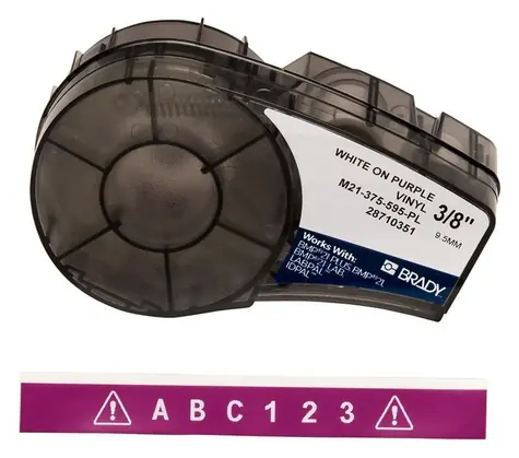 Brady Vinylová páska bílá na fialové pro BMP21, IDPAL, LABPAL / Páska do tiskárny štítků / Vinylová / 9,53 mm x 6,4 m