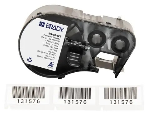 Brady Polyesterové štítky bílé pro BMP41/BMP51/BMP53/M511 / Štítky do tiskárny / 19,05x38,1 mm / 180 ks