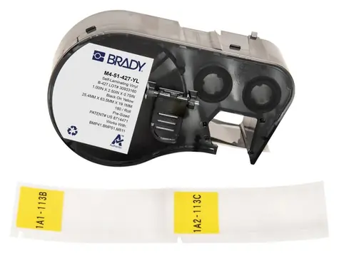 Brady Samolaminující vinylové štítky žluté pro BMP41/BMP51/BMP53/M511 / Štítky do tiskárny / 25,4x63,5 mm / 110 ks