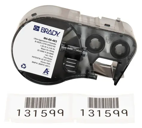 Brady ToughBond B-483 polyesterové štítky / Štítky do tiskárny / lesklé / bílé / 140 ks