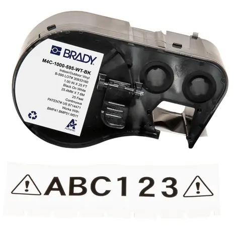Brady páska M410/BMP41/M510/BMP51/BMP53/M511 černo-bílá / Páska do popisovače kabelů / vinylová / 2,54 cm