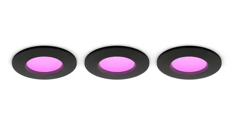 Hue LED Slim vestavné svítidlo S, White and Color Ambiance, 3 ks, černá