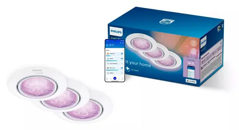 Philips WiZ bílá / Bodové svítidlo / 3x GU10 / RGB + stmívatelná bílá / Wi-Fi, Bluetooth