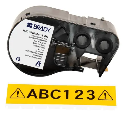 Brady Páska pro tiskárny M410, BMP41, M510, BMP51, M511 černo-žlutá / Štítky do tiskárny / Vinylové / 25,4 mm