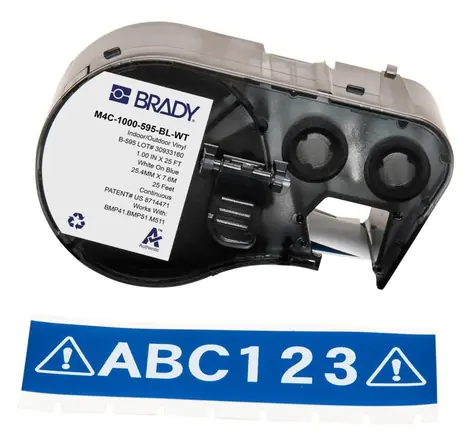 Brady páska pro tiskárny M410/BMP41/M510/BMP51/BMP53/M511 modrá/bílá / Páska do tiskárny štítků / Vinylová / 2,54 cm
