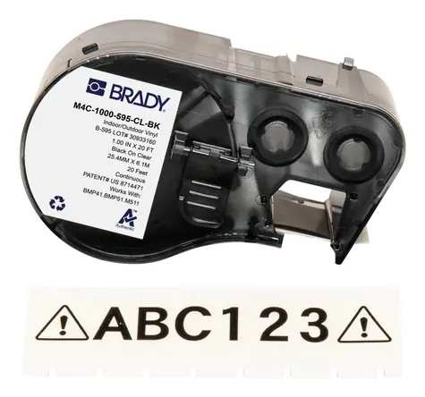 BRADY Páska do tiskárny štítků 25 mm černá/průhledná / pro tiskárny M410, BMP41, M510, BMP51, BMP53, M511 / vinylová