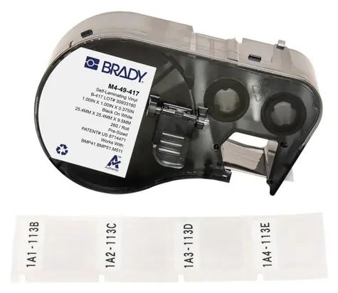 Brady Samolamiovací vinylové štítky / Etikety do tiskárny / Vinyl / Bílá / 2,54x2,54 cm / 260 ks