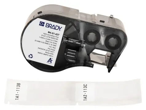 Brady B-427 bílá / Štítky do tiskárny / samolaminovací / vinylové / 25,4 x 63,5 mm / 110 ks