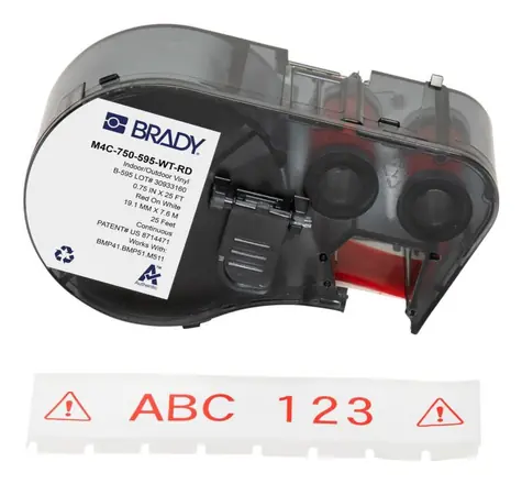 Brady páska pro tiskárny M410/BMP41/M510/BMP51/BMP53/M511 / Páska do tiskárny štítků / 19,1 mm / červeno-bílá