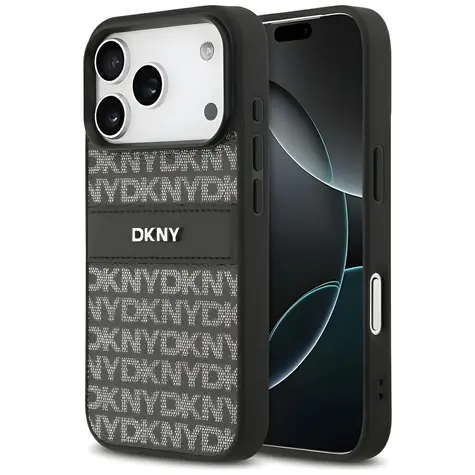 DKNY Repeat Pattern Tonal Stripe černá / Zadní kryt / iPhone 17 Pro