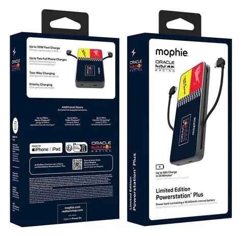 ZAGG Mophie Powerstation Plus 10K Redbull Racing černá / Powerbanka / 10000 mAh / USB-C