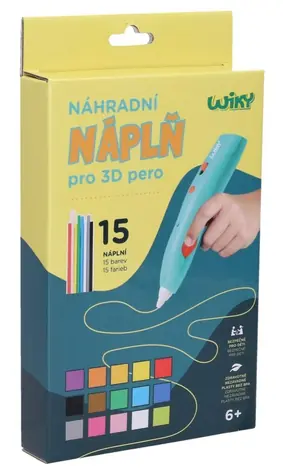 Wiky Náhradní náplně do 3D pera / 15 ks / 3 m / barevné / v krabici