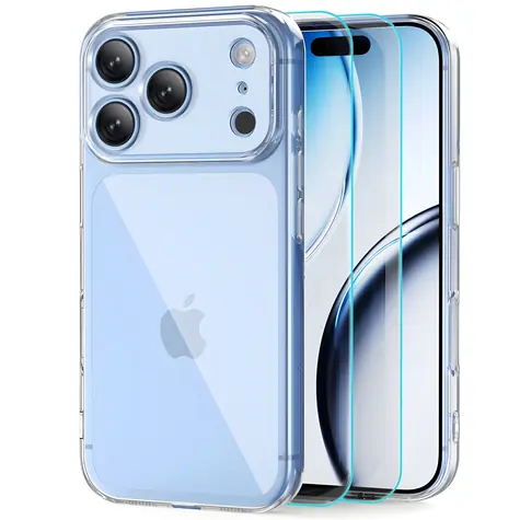 Tech-Protect FlexAir čirá / Kryt + tvrzené sklo 2ks / Apple iPhone 17 Pro, 18 Pro