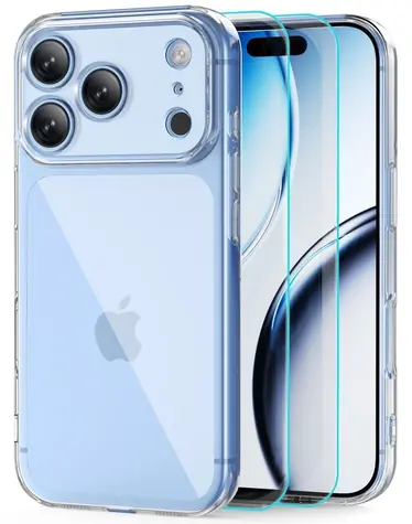 Tech-Protect FlexAir čirá / Kryt + tvrzené sklo 2ks / Apple iPhone 17 Pro Max, 18 Pro Max