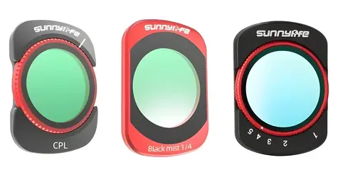 Sunnylife Sada filtrů Black Mist 1/4, VND, CPL pro DJI Osmo Pocket 4/3 / Sada filtrů / Magnetické / Hliníkový rám