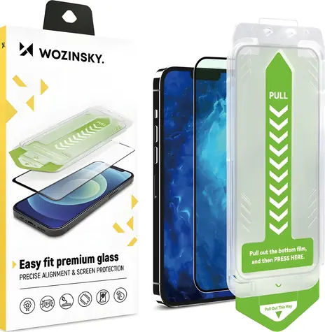 Wozinsky Premium Glass černá / Tvrzené sklo / Apple iPhone 15 Plus / 9H / S instalačním rámečkem