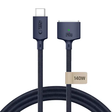 Tech-Protect Ultraboost MMC01 tmavě modrá / Nabíjecí kabel / USB-C - MagSafe 3 / 140W / 3 m