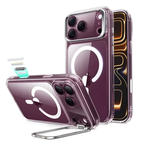 ESR Classic Hybrid Kickstand MagSafe čirý / Kryt / Apple iPhone 18 Pro Max, 17 Pro Max / MagSafe / Výklopný stojánek