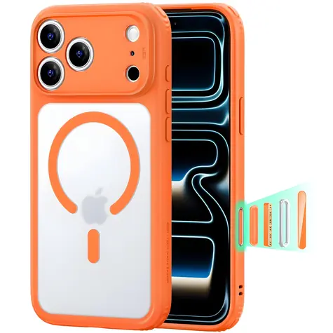 ESR Classic Hybrid MagSafe průhledná oranžová / Kryt / Apple iPhone 18 Pro / 17 Pro / MagSafe
