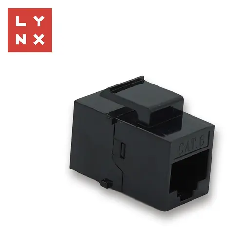 Lynx Keystone spojka UTP Cat6 černá / Keystone spojka / RJ45 8P8C / Nestíněná