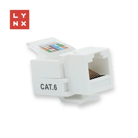 Lynx Keystone UTP Cat6 bílý / Keystone modul / Samozařezávací IDC / 90°